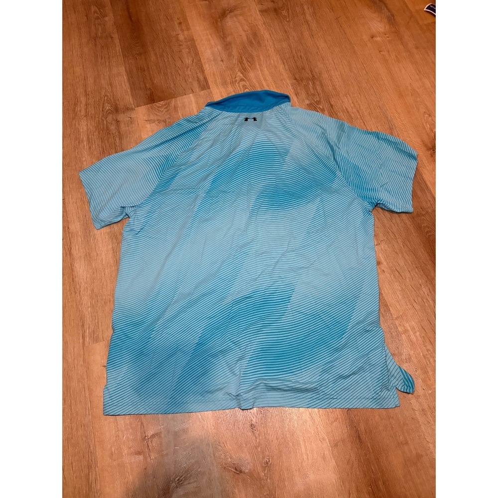 Under Armour Men's UA Heat Gear Loose Golf Polo Shirt Aqua Blue Size‎ XXL - Picture 5 of 6